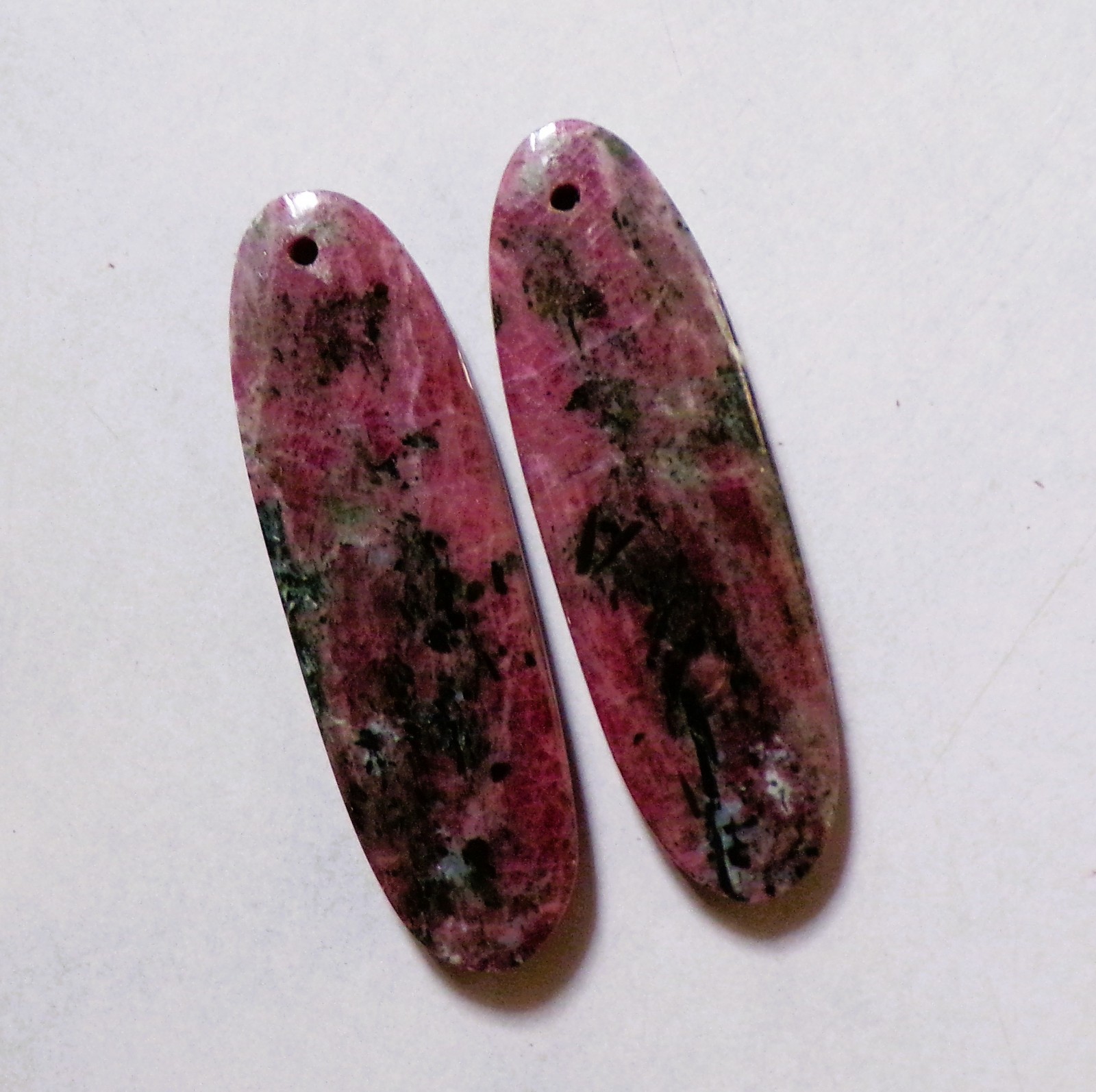 43.50 Cts Natural Ruby Zoisite Drilled Cabochon Match Pair Gemstone 38X12MM D102