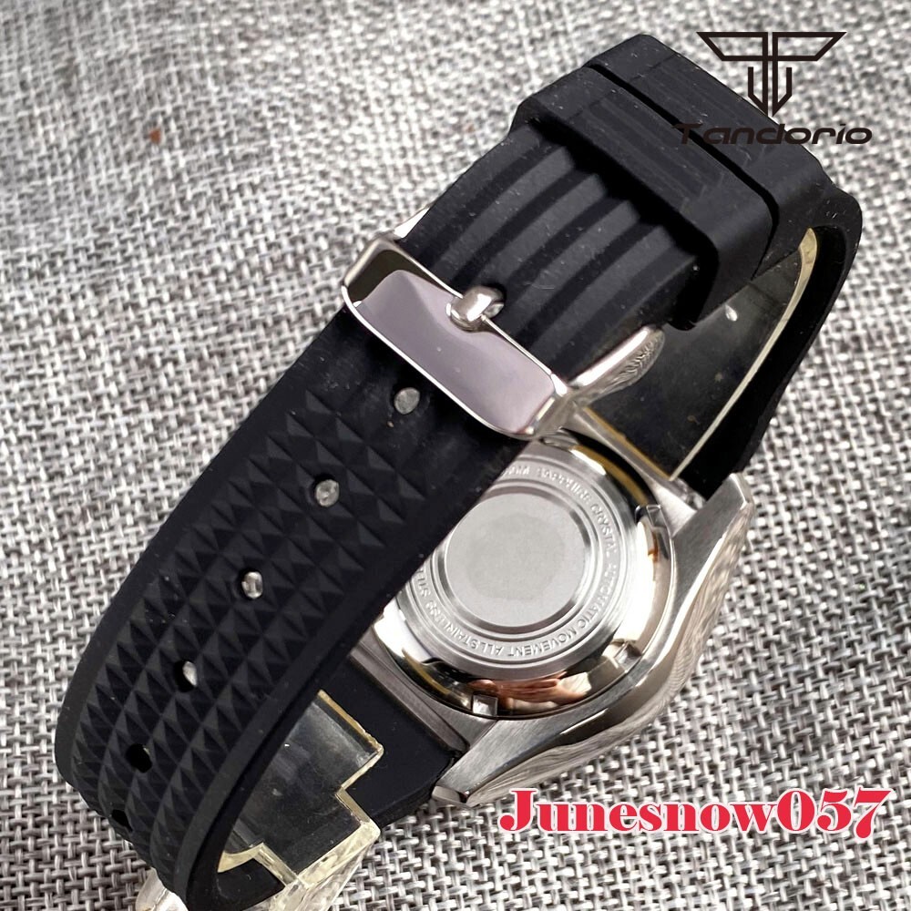 Tandorio 43MM SBDX001 Watch Japan NH35 Men Black Sterile Dial Chapter Ring 20ATM