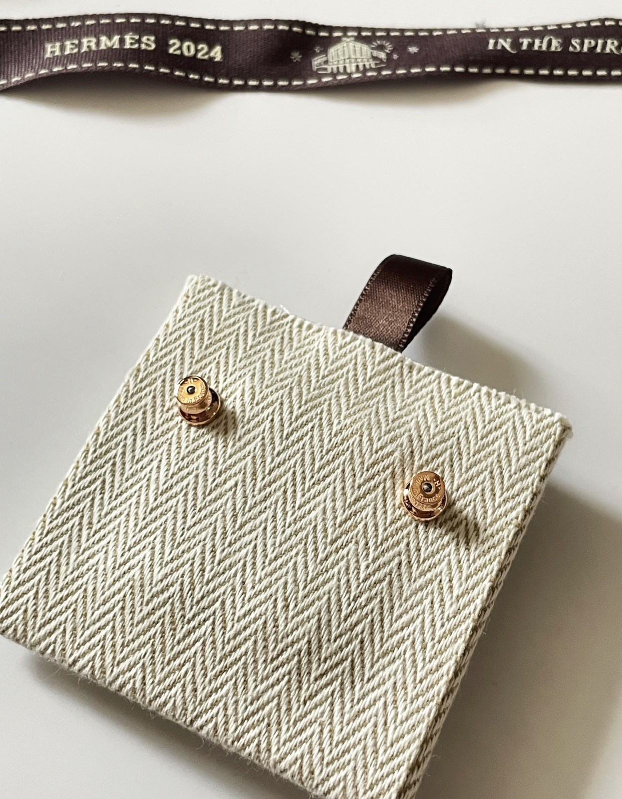 Hermes Mini Pop H Earrings Yellow Gold Plated