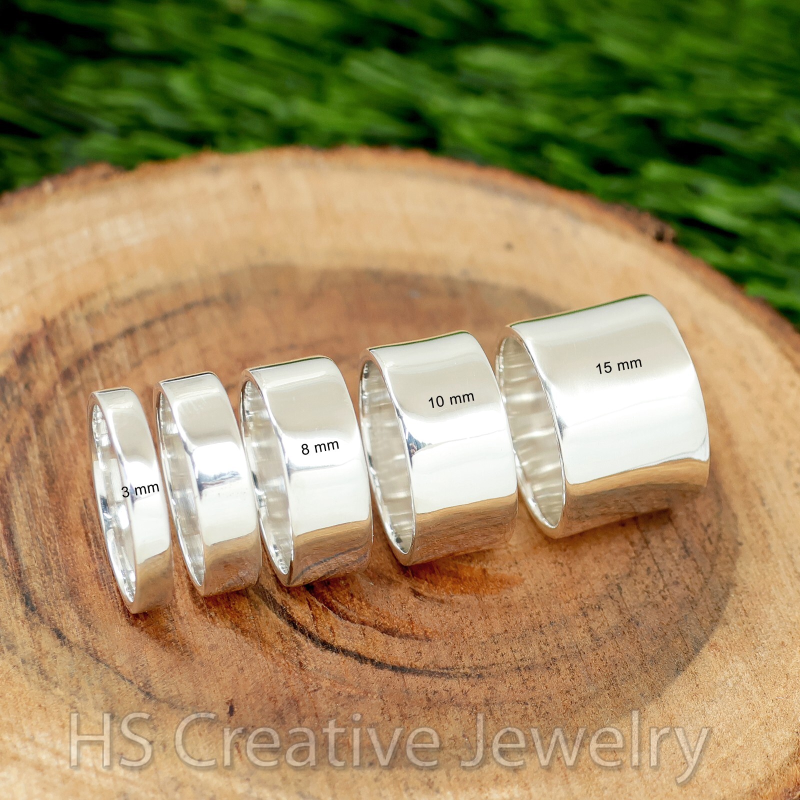Comfort Fit Band 925 Sterling Silver Ring 3mm to 15 mm All Band Widths Available