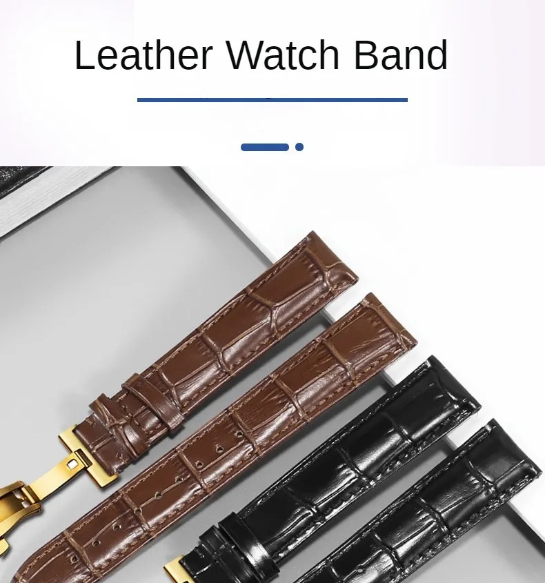 Genuine Cowhide Leather Watch Band Universal Strap 12-23mm Replacement