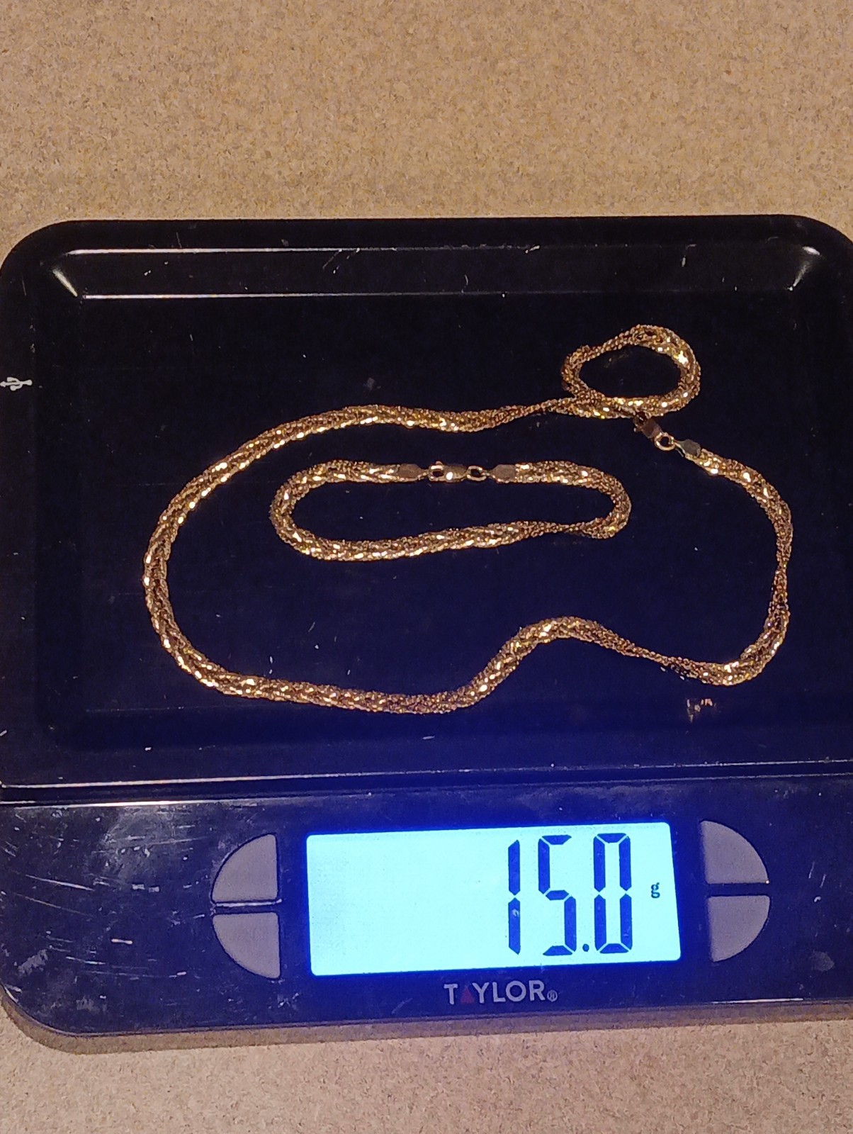 Braided 3 Woven Rope Necklace & Bracelet Set 1/20 12K GF 15.0 Total Grams *Read