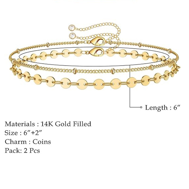 Premium Quality Dainty Layered Paperclip Chain Bracelet Necklace Set Geometric