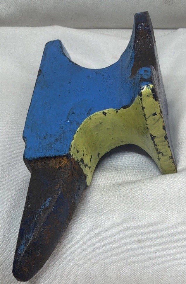 One Pound Vintage Blue And Yellow Anvil