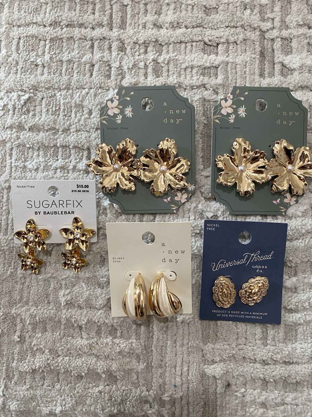 Set Of 5 Earrings As Pictured (Target Brands) Giftable! MSRP $60.97