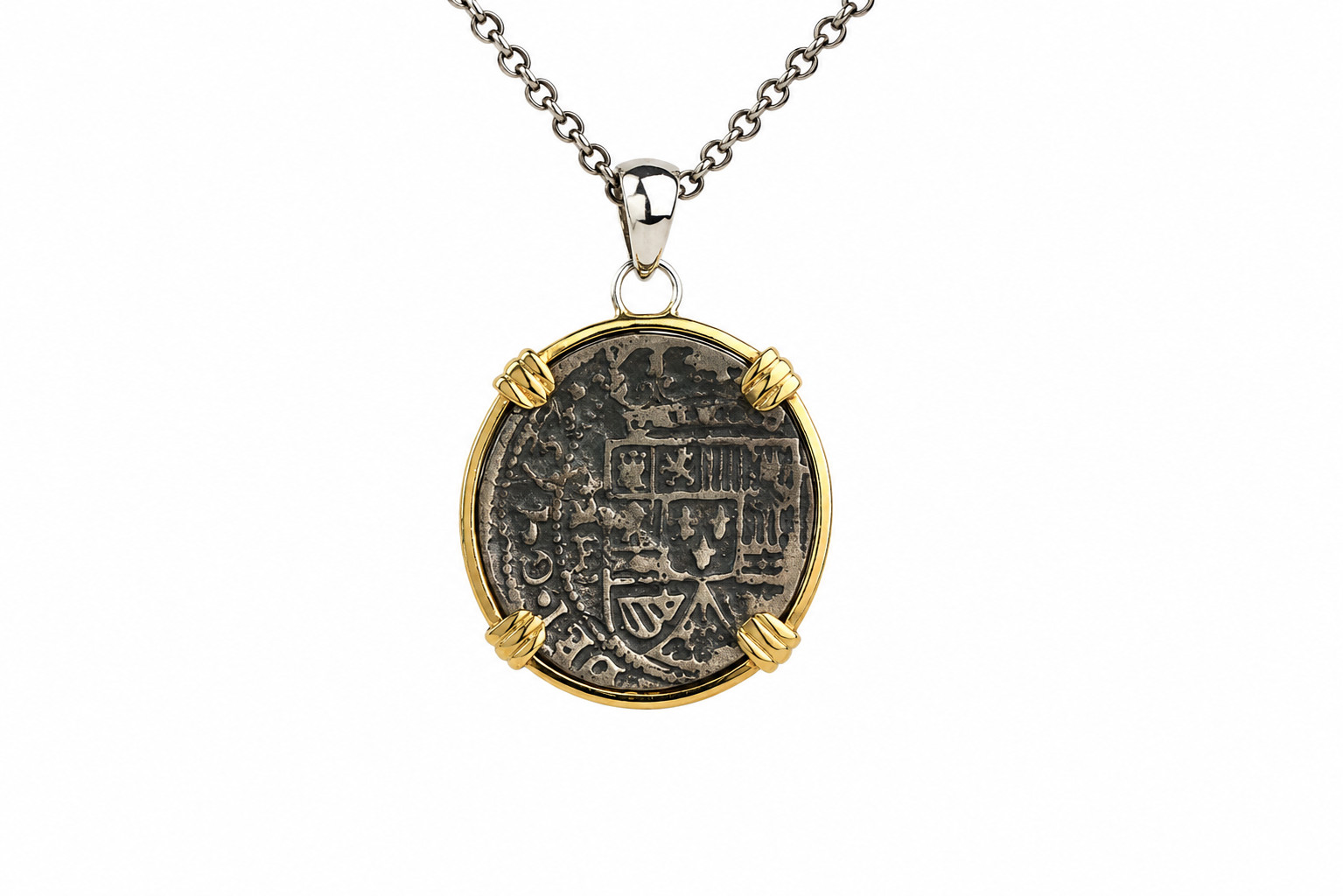 Spanish Atocha Ship Wreak Coin Pendant 46mm Treasure Coin | 13.4g 925 Silver