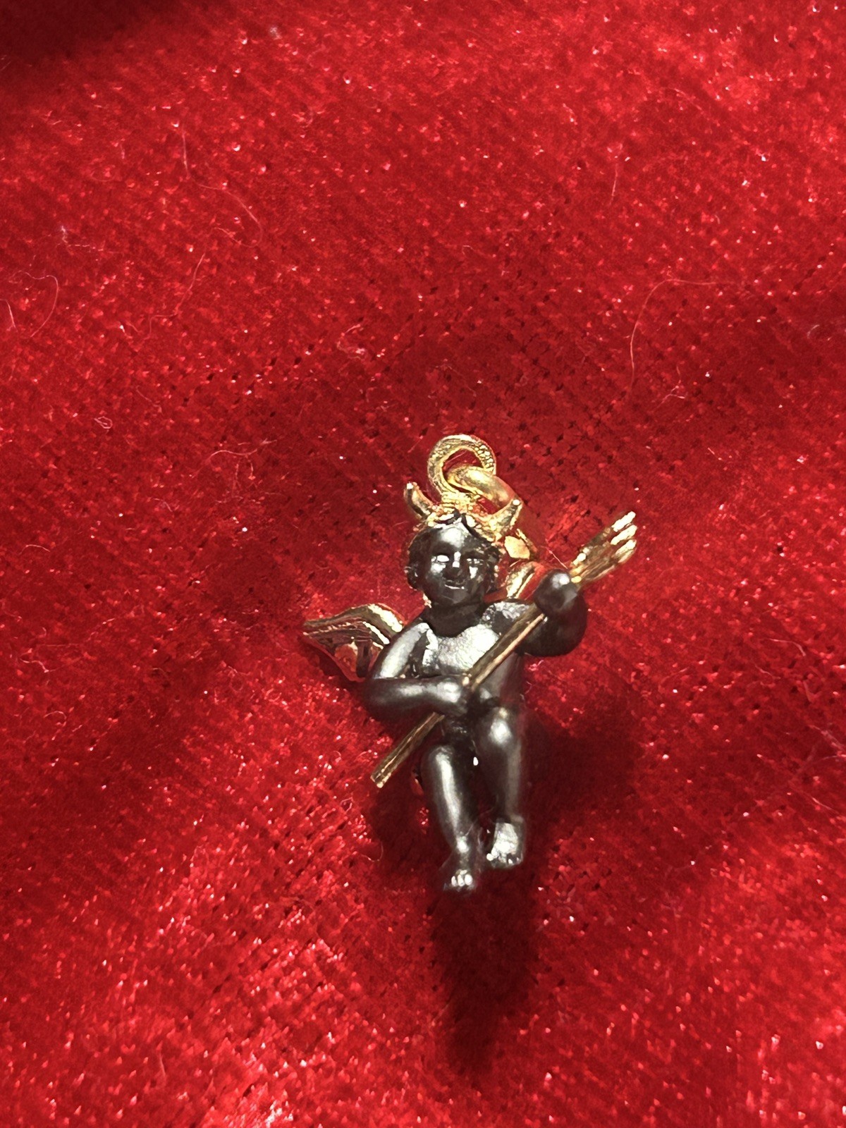 9ct 14K (stamped 585) Gold Devil Pitchfork charm pendant fine jewelry 1.1g