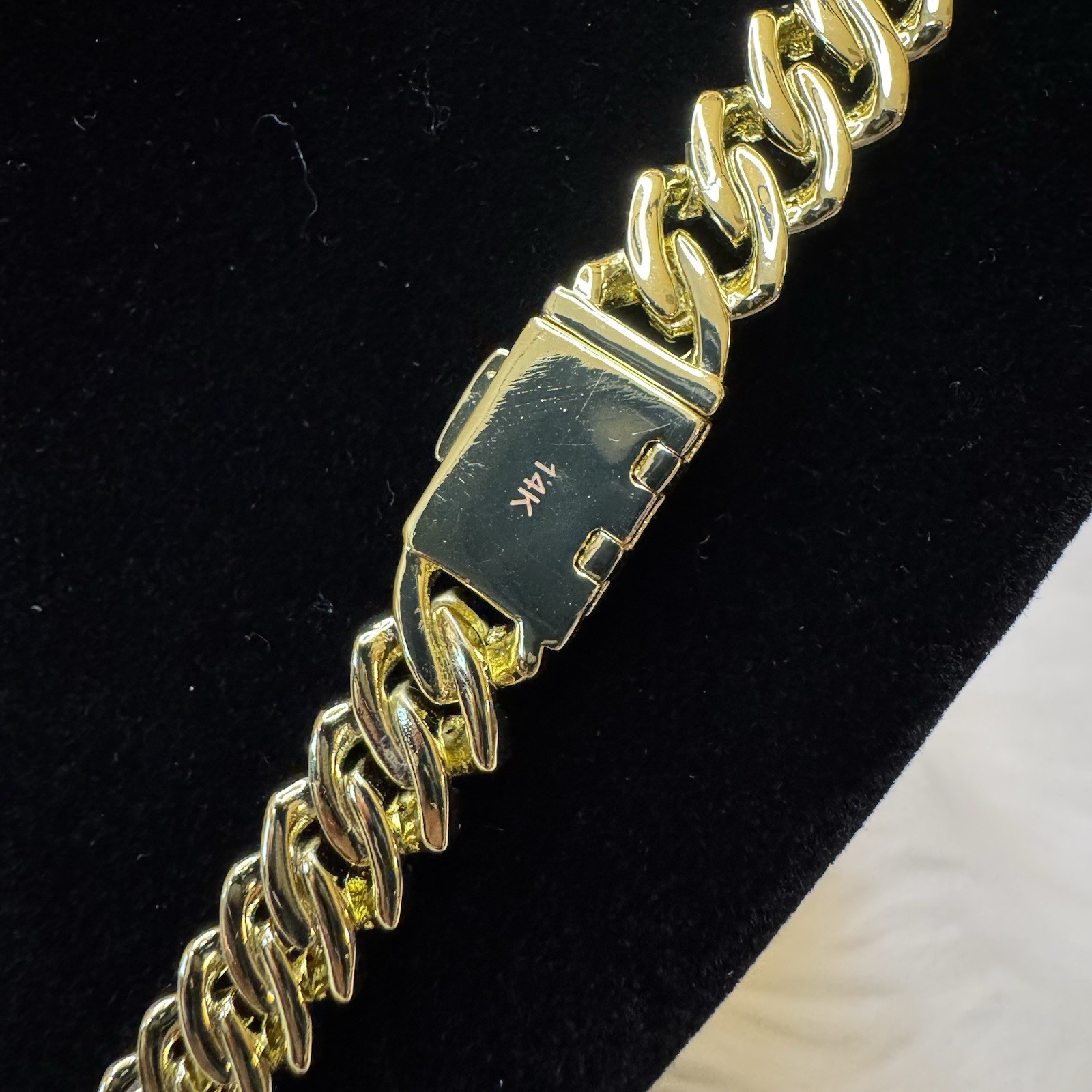 Iced out Moissanite Cuban Link Chain Necklace 20inch, 8.4mm, 14K Stamped