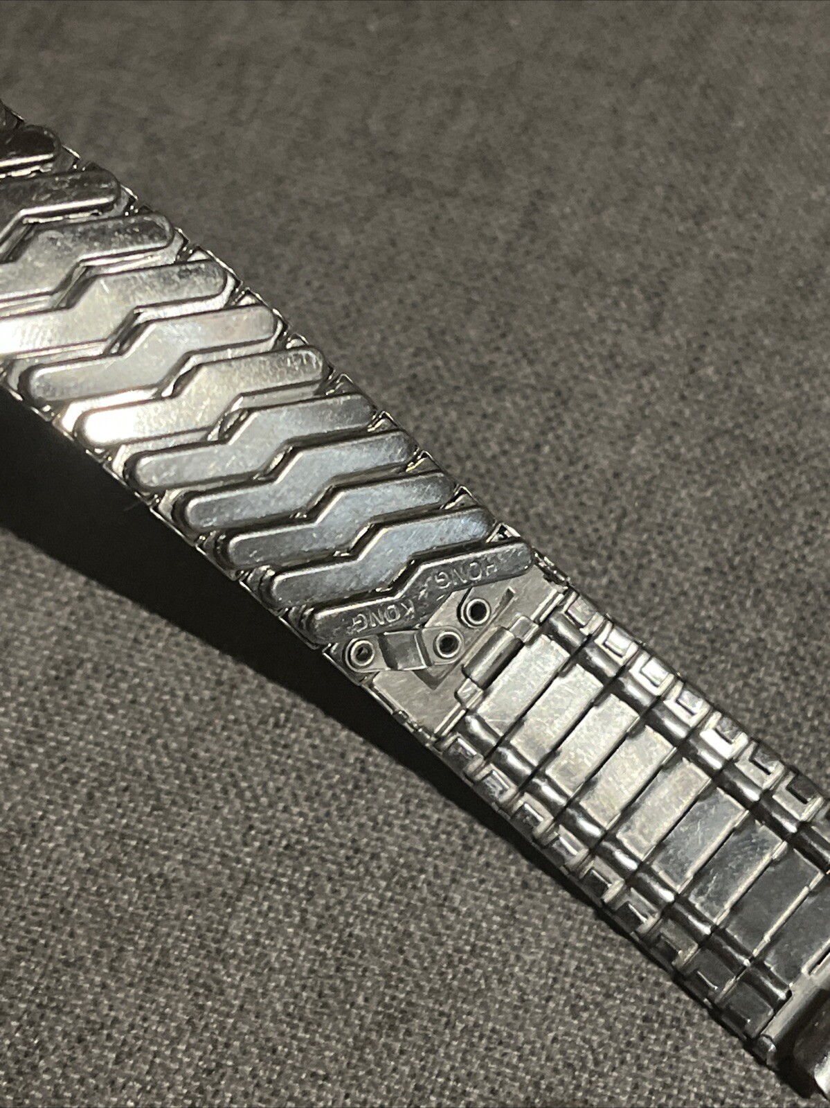 Stainless Steel Center Expansion Vintage Men’s Watch Band 5-1/4” Long 15.4mm
