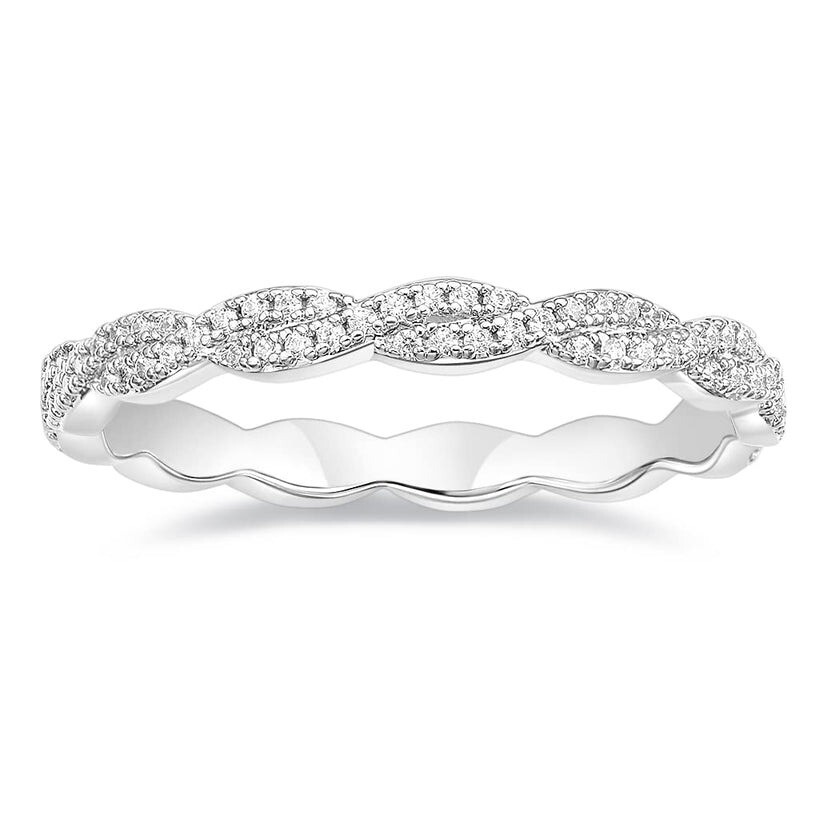 925 Sterling Silver 1.5 MM Cubic Zirconia Engagement Adjustable Ring For Women