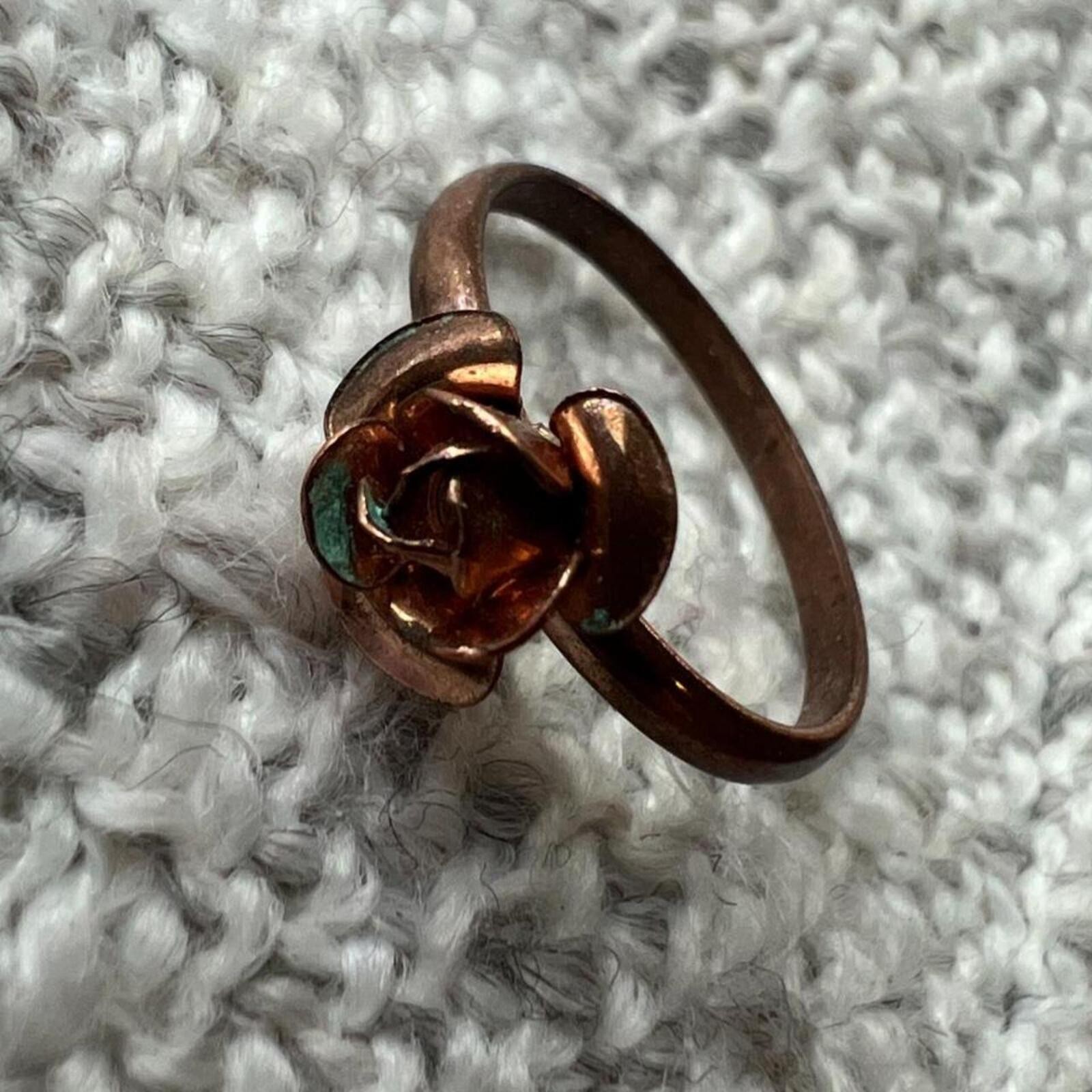 Antique Copper Rose Ring