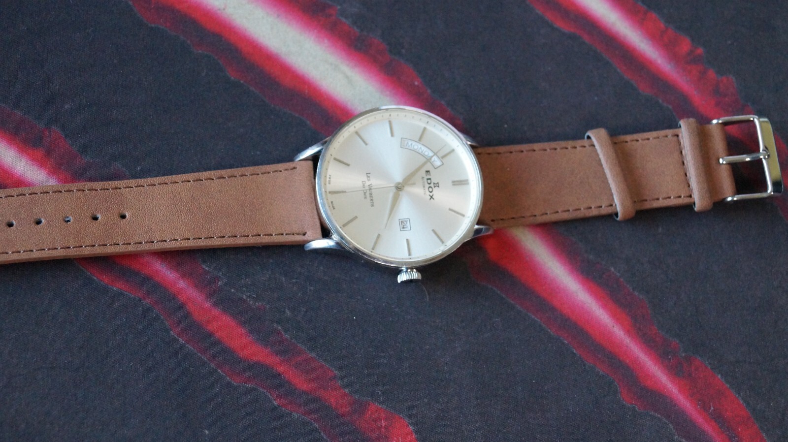 Edox Les Vauberts Automatic Dress Watch 83010-3B-AIN Day Date 42mm 2834 uk