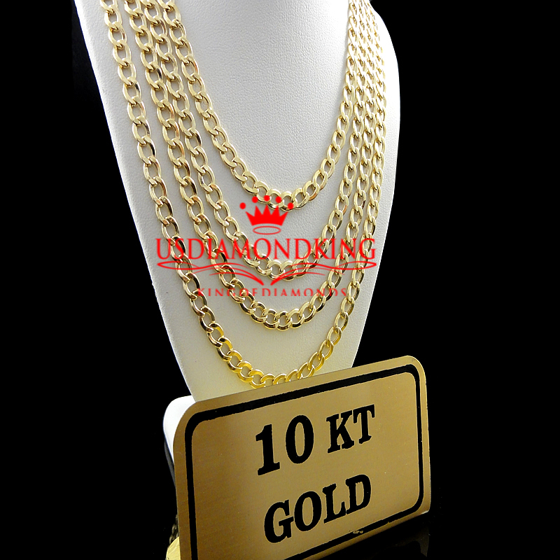 10K AUTHENTIC SOLID YELLOW GOLD CUBAN CURB LINK CHAIN NECKLACE 4.1 MM 16~24 INCH