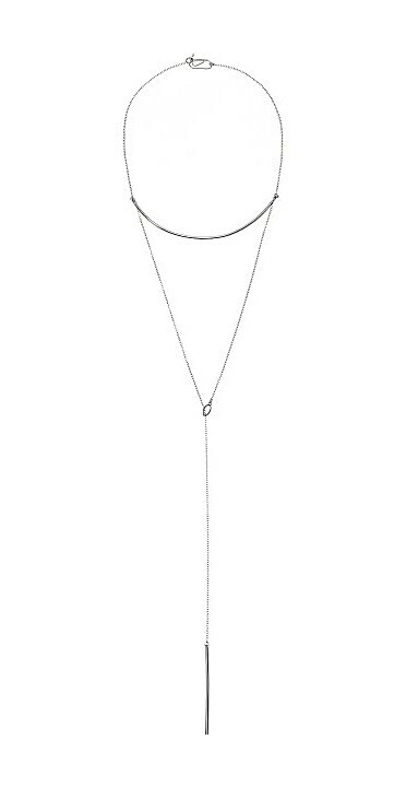 French Connection 244107 Womens Bar and Lariat Y Shaped Necklace Silver