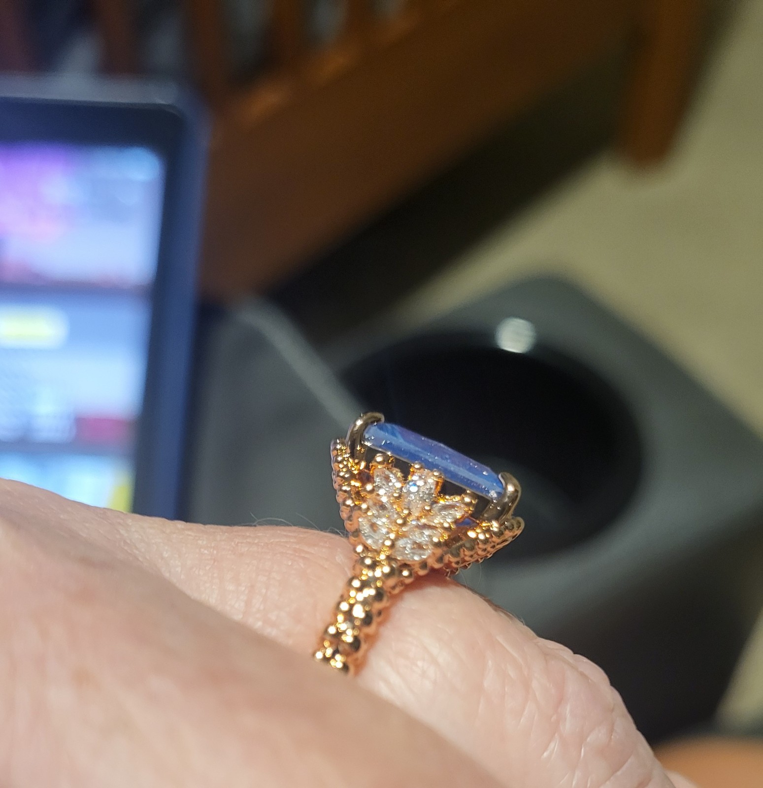 Bomb Party Sz 8 Game Of Thrones GOT Ring LC Blue Moonstone RG93259