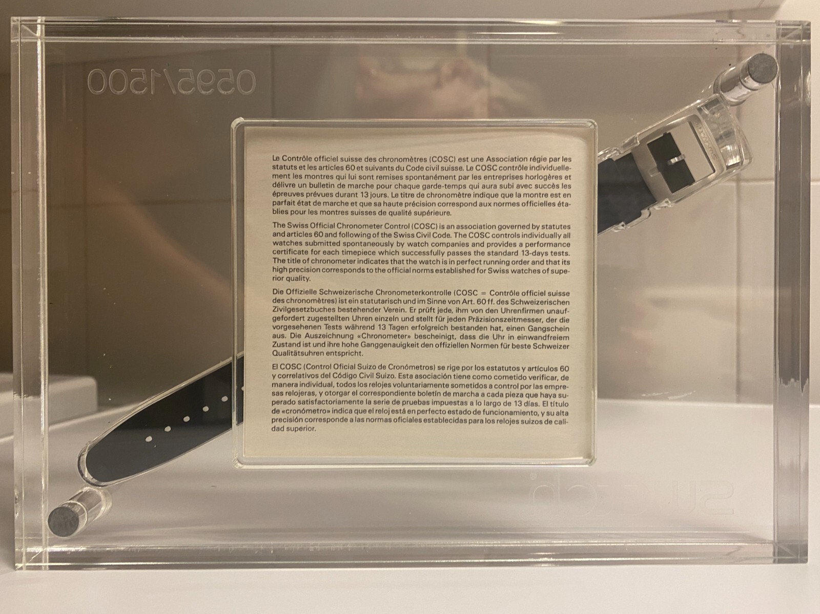 SWATCH TIME CUT CHRONOMETER LIMITED EDITION YZC 1000 – NUMBERED: 0595n. DI 150