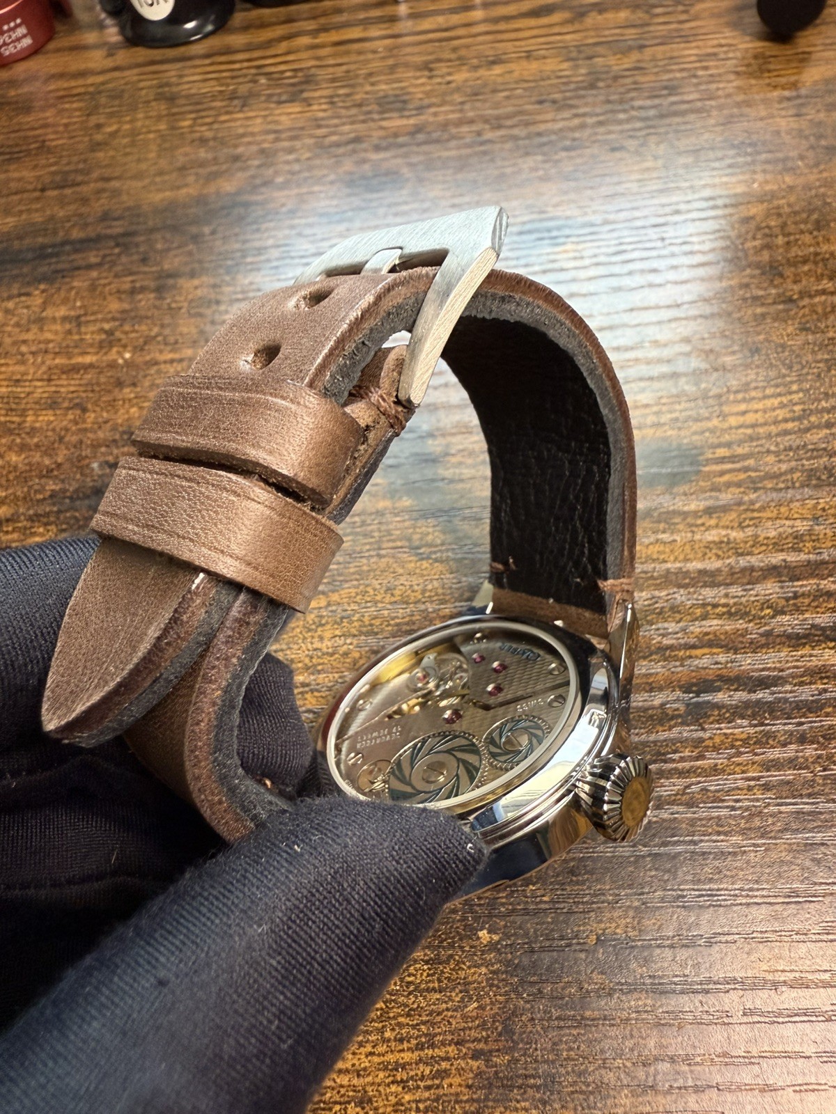 One-of-a-Kind Handmade Swiss ETA 6498 Watch | Sapphire | Leather Strap