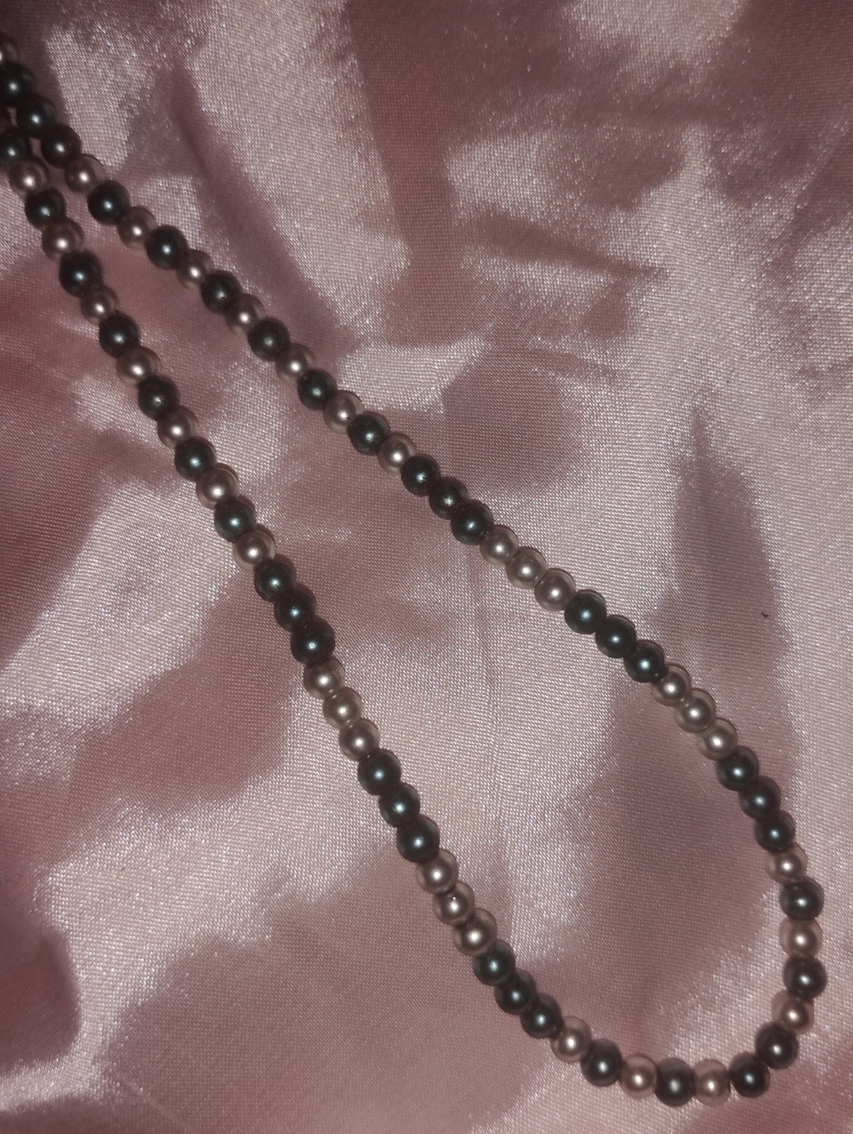Multicolor Pearl Beaded (Green & Gray) Strand Collar Statement Classic Necklace!