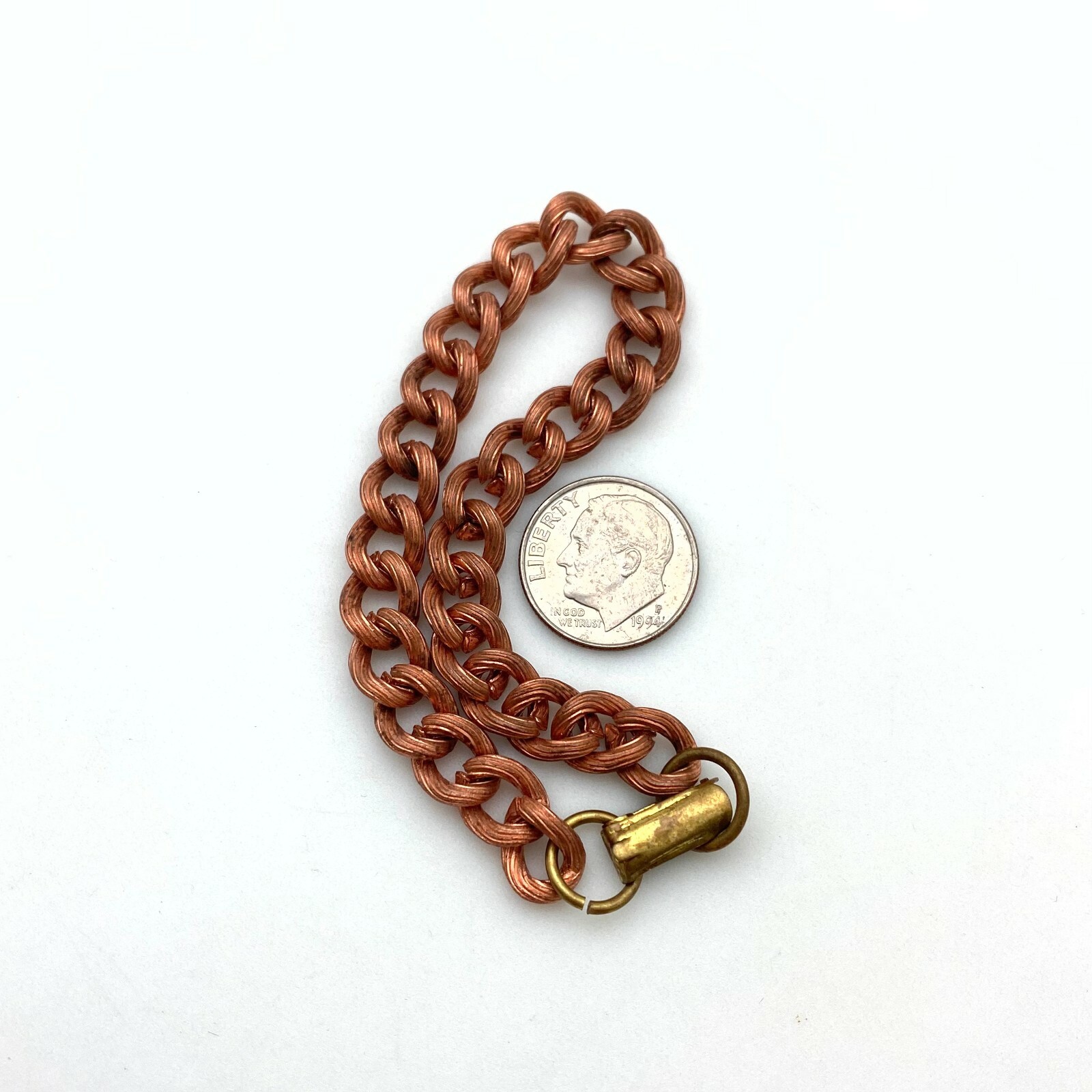 Vintage Copper Plated Curb Chain Bracelet (7 Inches) (FC41)