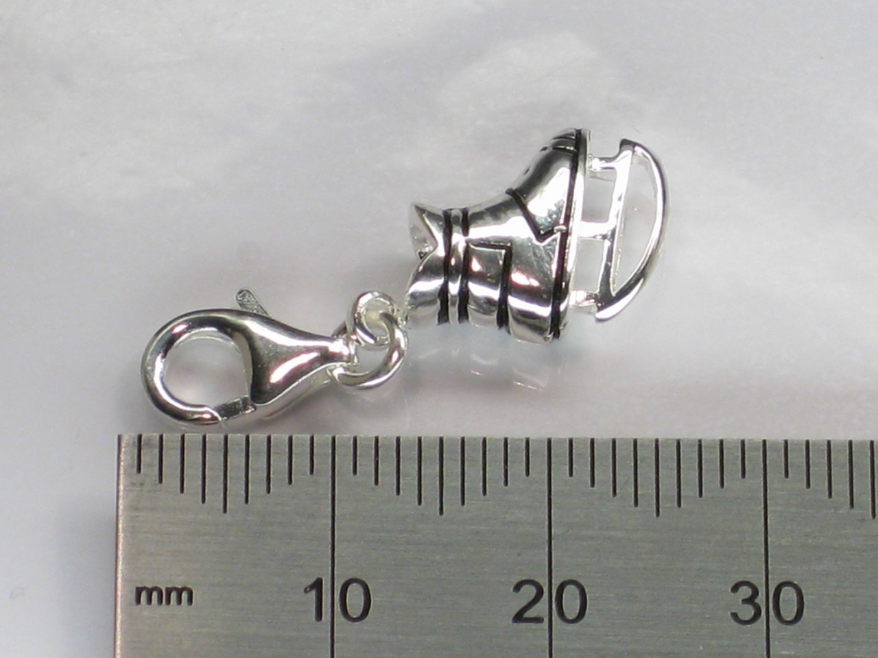 Ice Skate sterling silver clip charm .925 x 1 Skating charms THG80072.