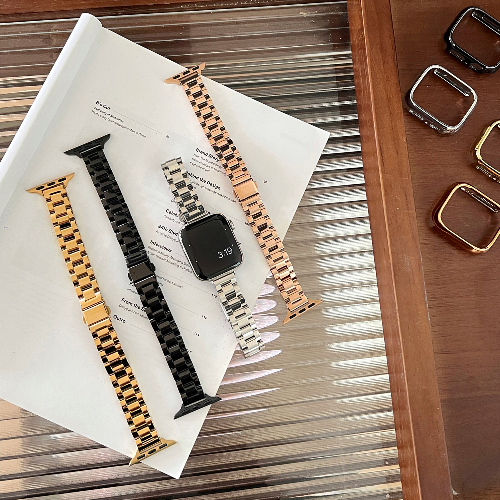 Thin Stainless Steel Metal Band For iWatch Ultra SE Series 10/9/8/7/6/5/4/3/2/1