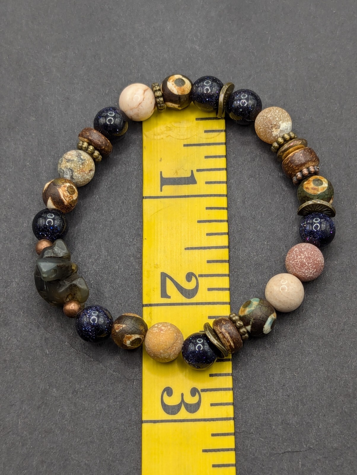Women’s Turtle Boho Earthy Beaded Stretch Bracelet (16cm) Small Wrist