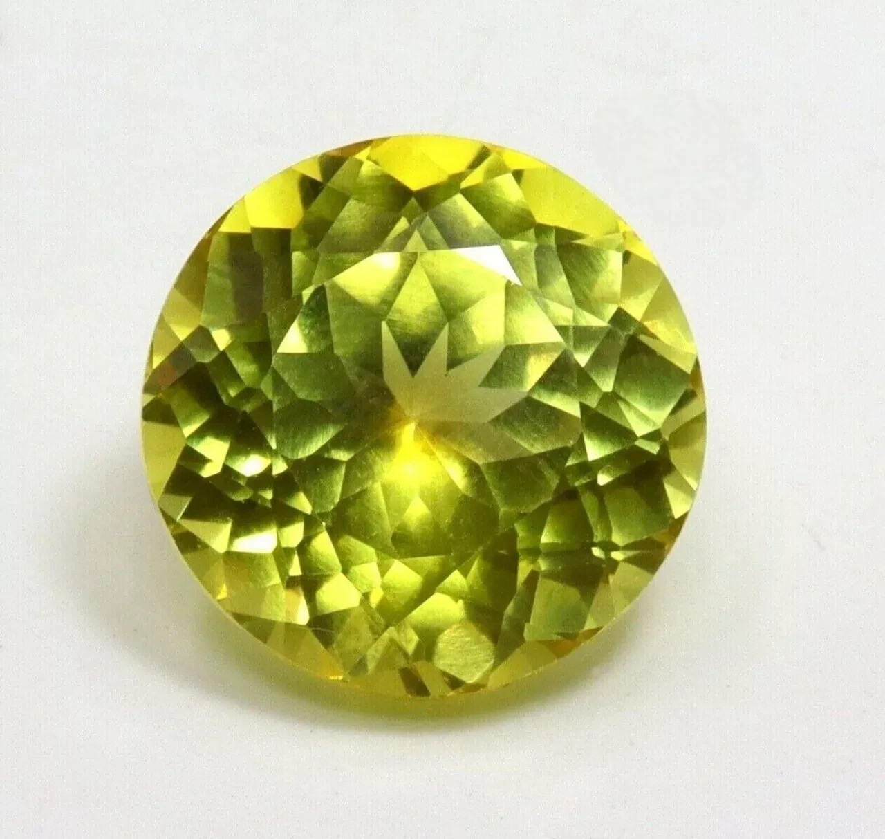 Natural 35 Ct Ceylon Yellow Sapphire Round Cut Flawless Certified Gemstone