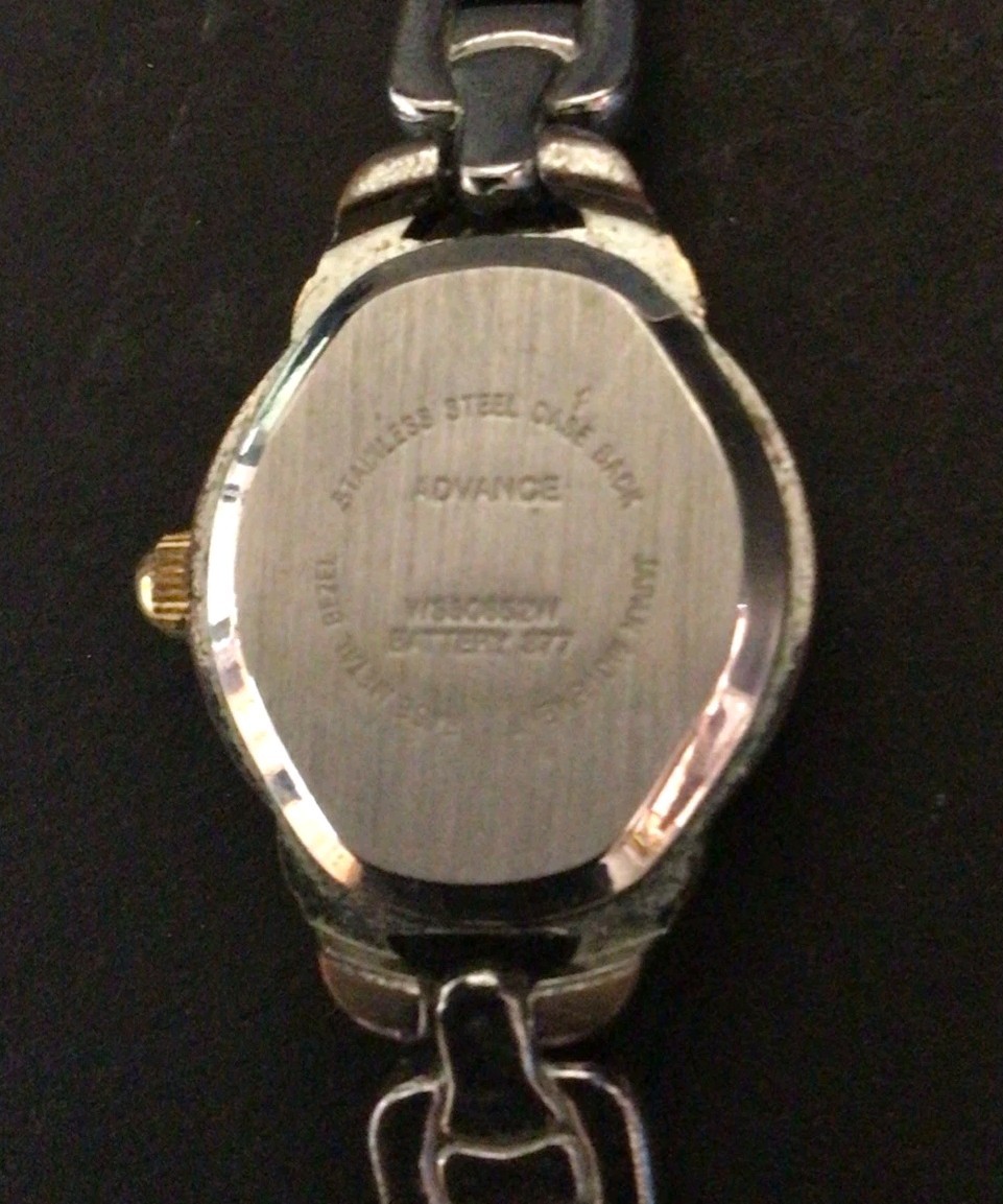 2 Tone Advance Ladies Quartz Wrist Watch Stainless Works New Battery