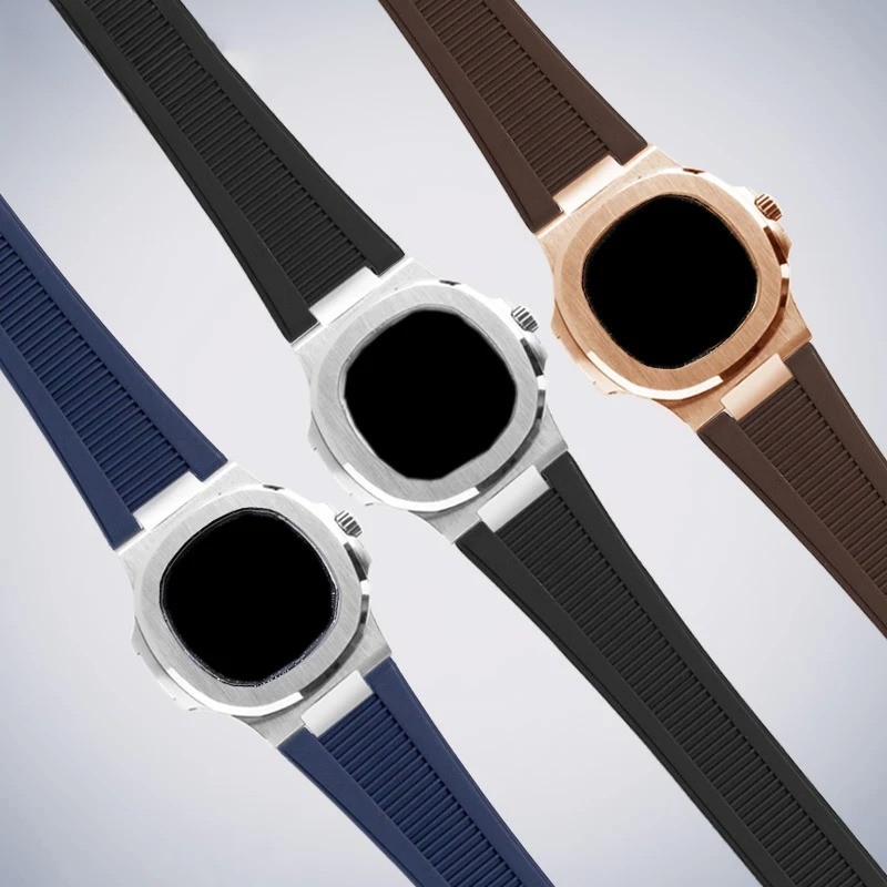 25*13mm Soft Silicone Strap for Patek Philippe Nautilus Black/Brown/Gray/Green