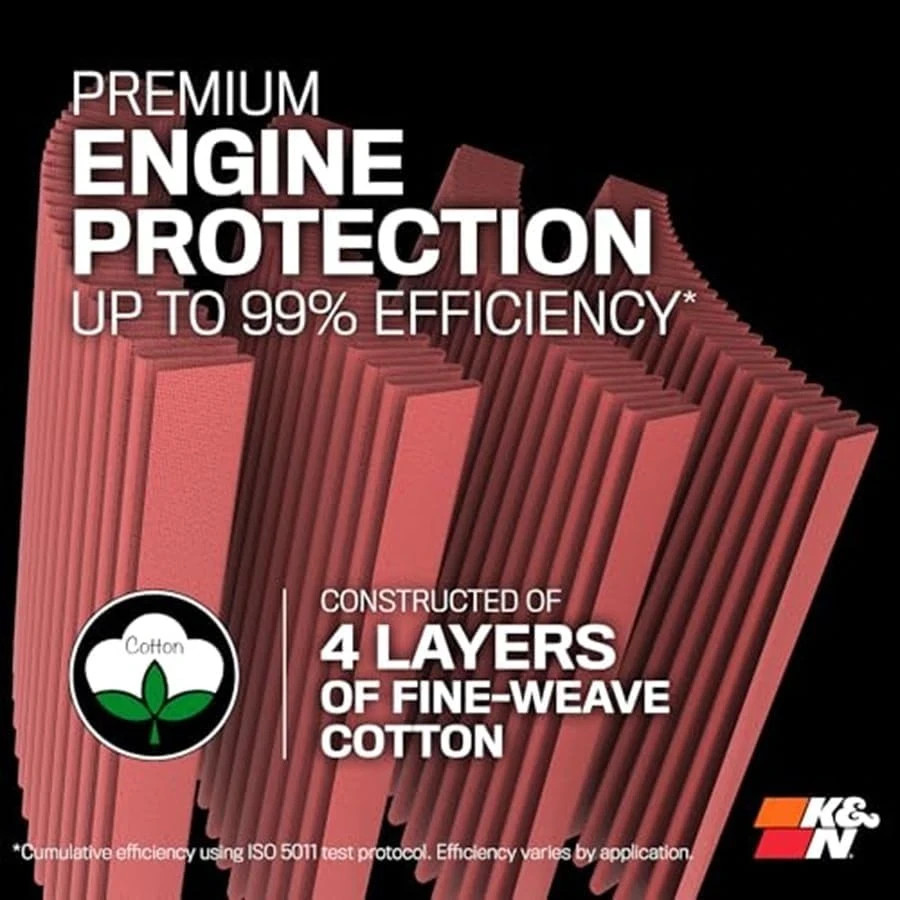 K&N High-Flow Original Lifetime Universal Clamp-On Air Filter: High Performance,