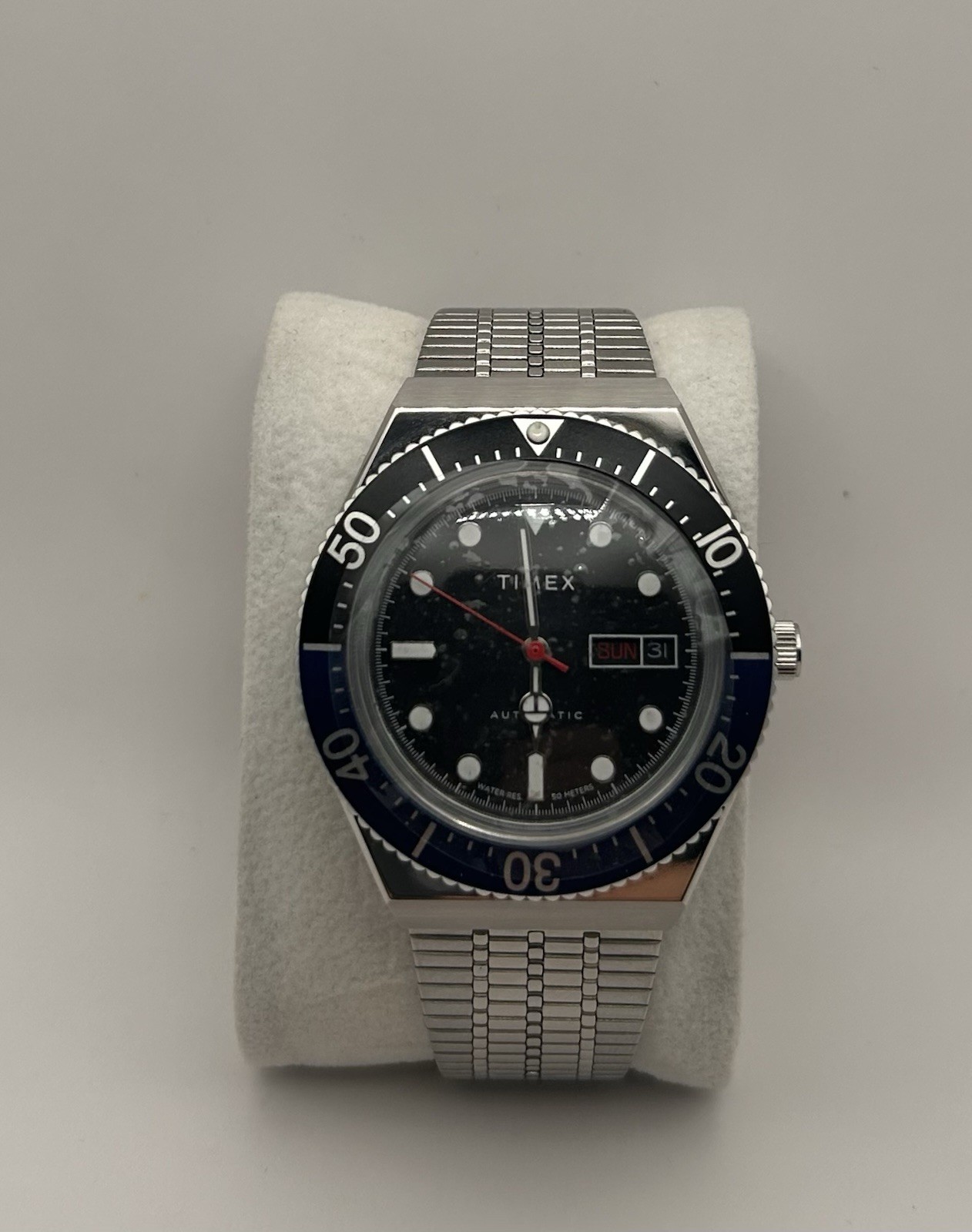 Timex M79 Men’s Batman Bezel Silver Stainless Steel Woven Automatic 40mm Watch