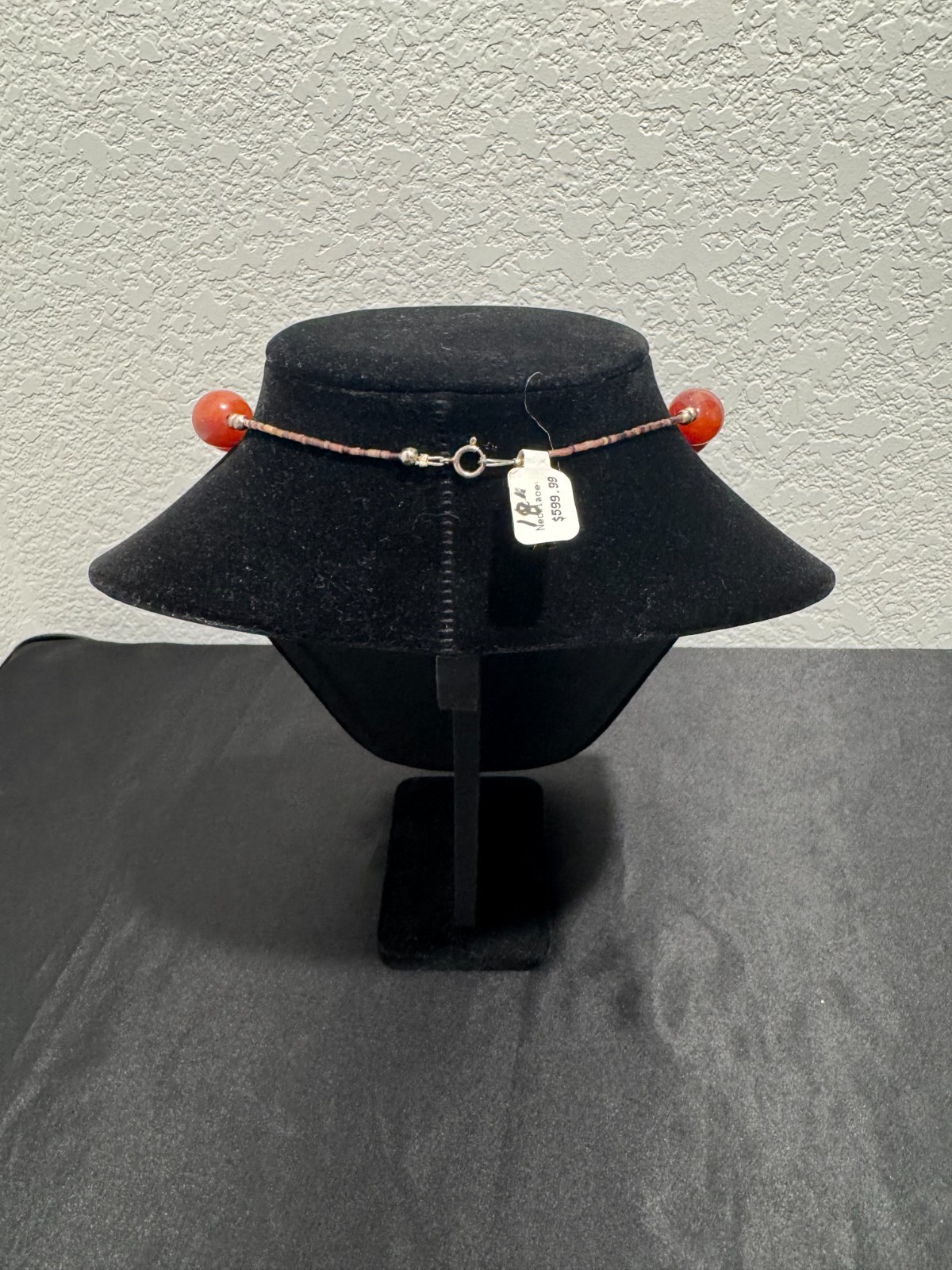 Solid Turquoise Cross Necklace Coral and Sterling Nuggets Heishi Beads 22″ 114 g
