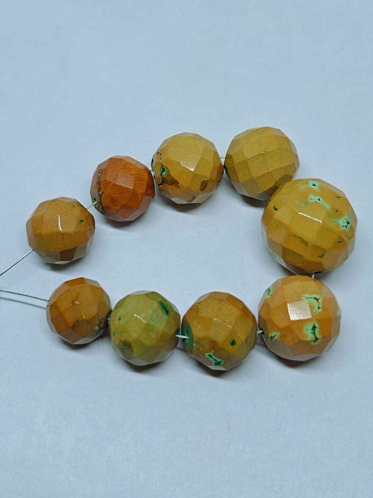 Natural Turquoise Faceted Round Ball Beads, Loose Gemstone For Jewelry Supplies