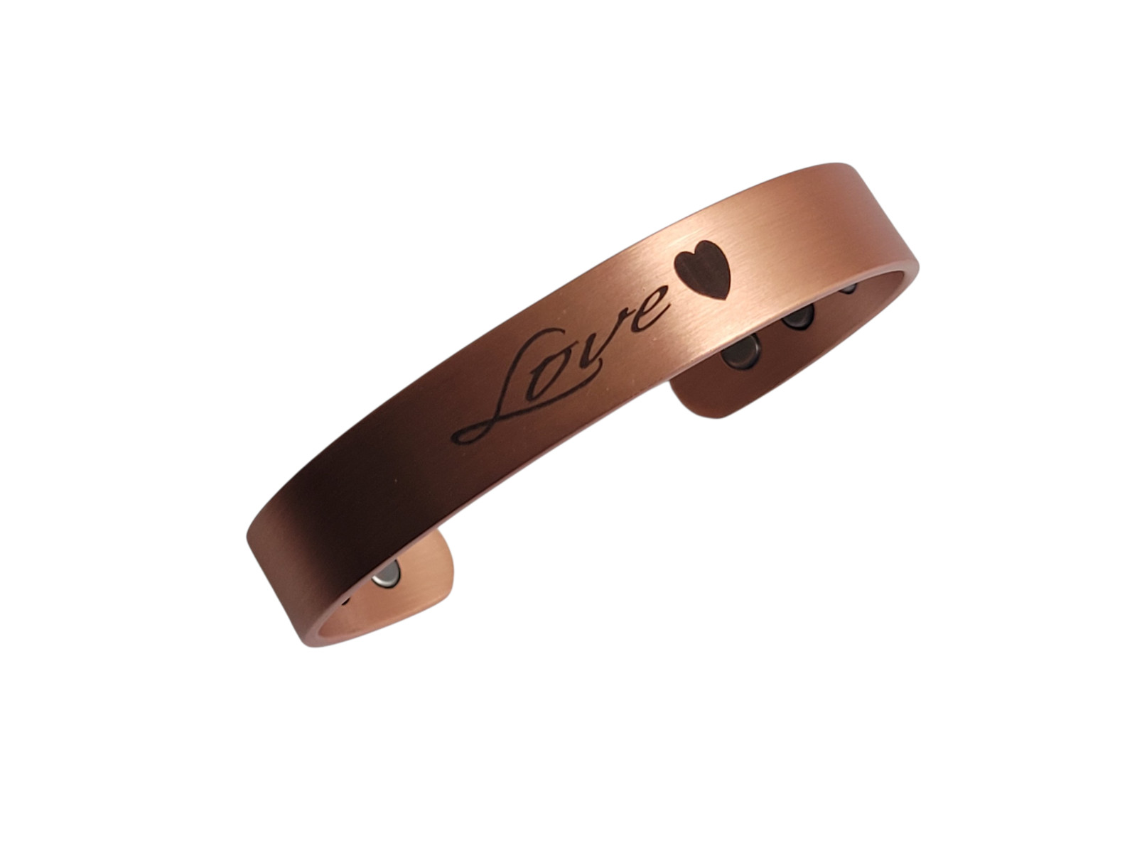 Matte Pure Solid Copper Magnetic Bracelet Arthritis Pain Therapy 12mm Cuff LOVE