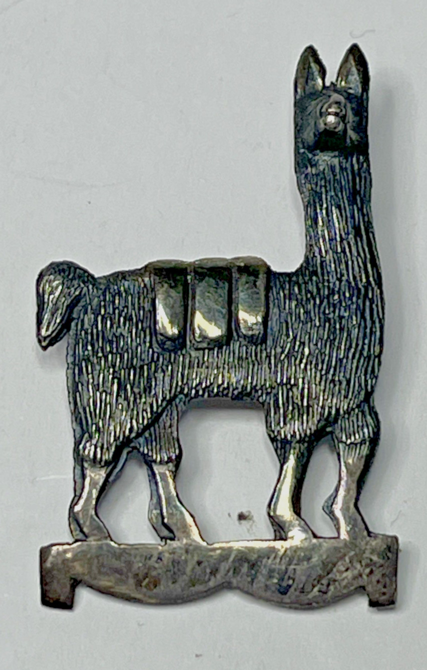Vintage LLama Brooch Dellapina Signed 925 Peru Sterling Silver Pin , Some Patina