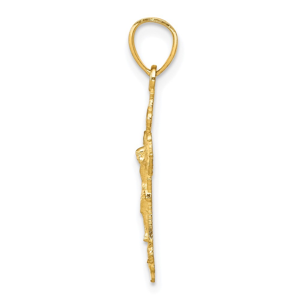 10k Yellow Gold Crucifix Pendant L-0.99 Inch, W-0.44 Inch