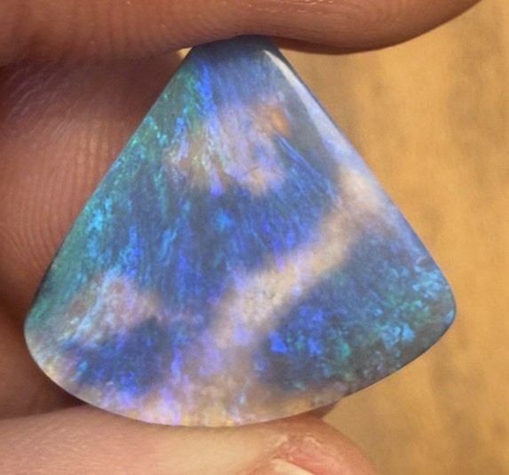 7.68 Ct Australian Lightning Ridge Black Opal With Blue Fire