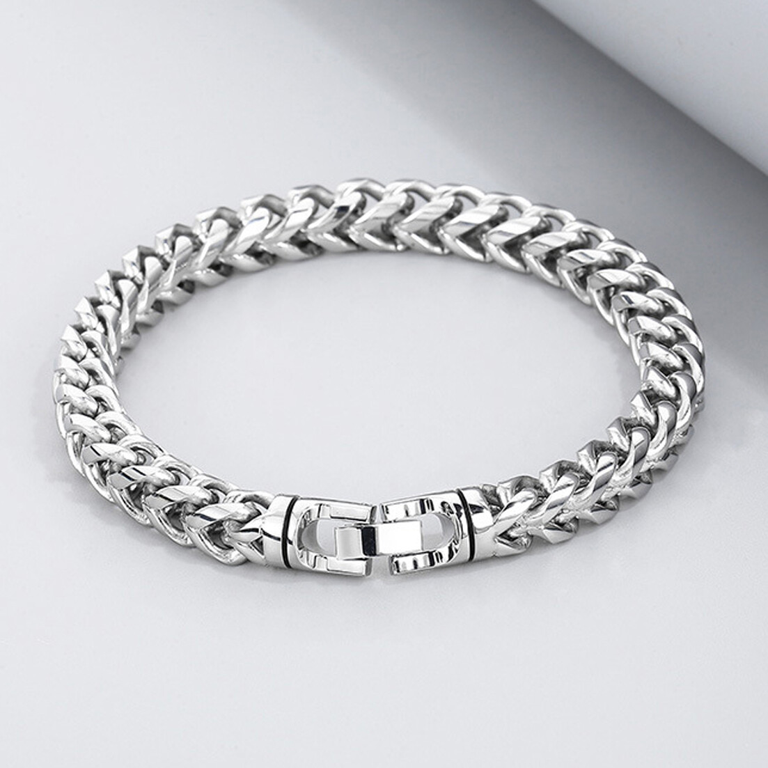 Men’s Wheat Chain Bracelet Stainless Steel Chain Bangle 5 Colors 8mm/10mm 9.05″