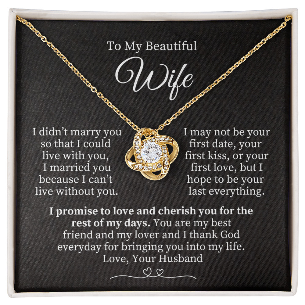 To My Wife Necklace Gift From Husband Love Message Jewelry Anniversary Birthday