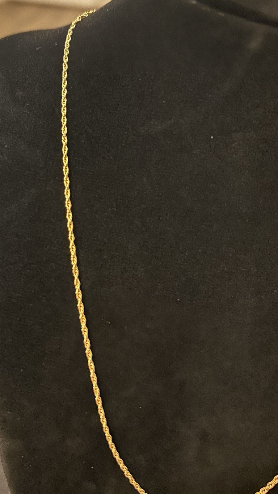 14K Yellow Gold Rope Prince of Wales Chain Necklace 16 inches 1 mm 1.46g