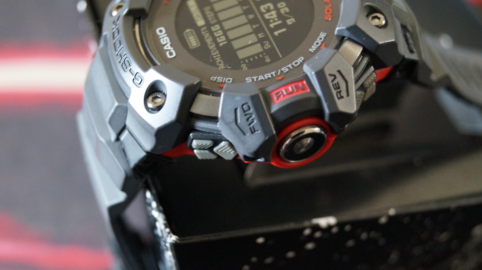 Casio G-Shock GBD-H1000-8 Quartz Watch 3475 54mm Grey Red case G-Squad solar