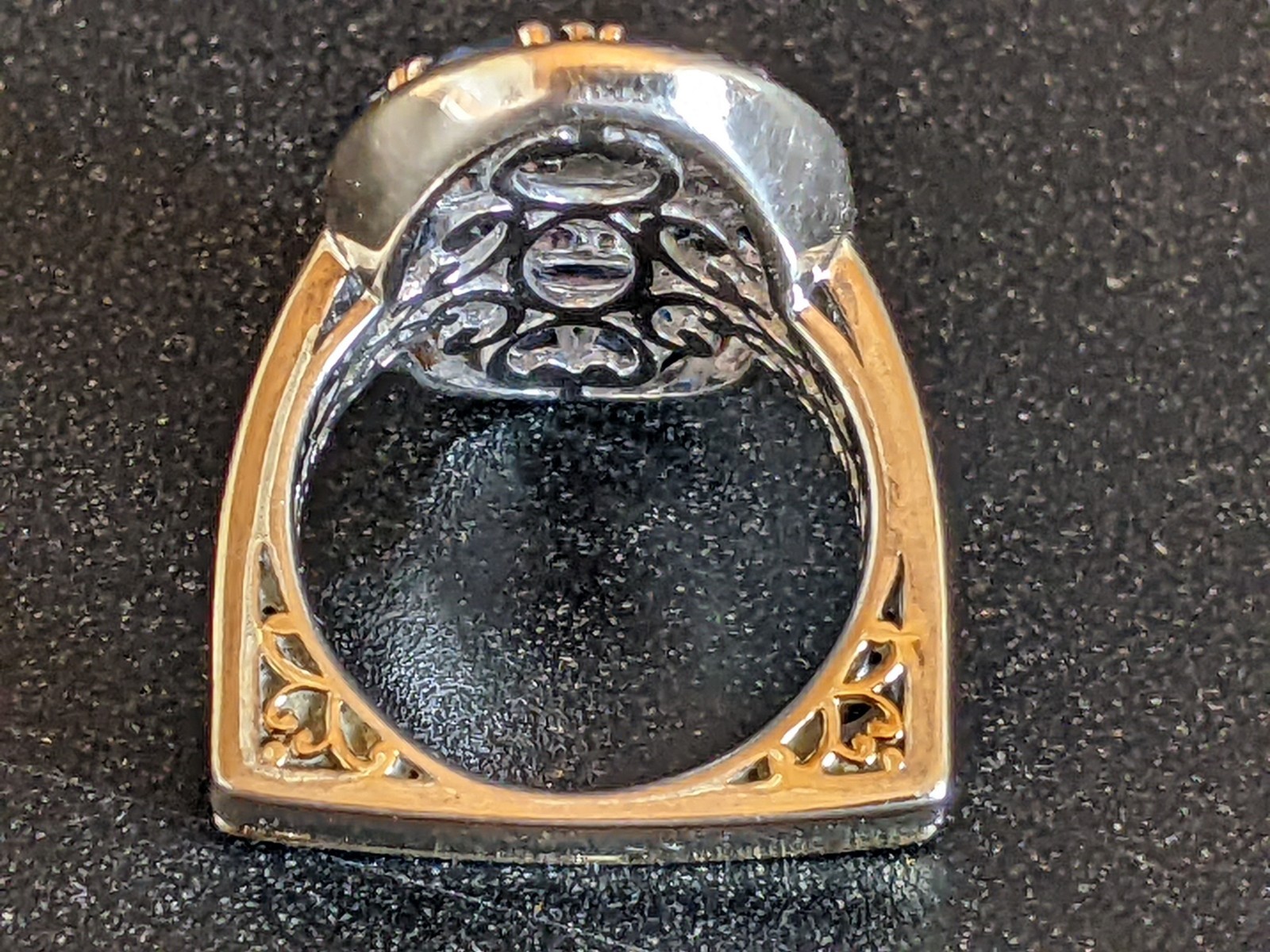 Michael Valitutti Sterling 925 Gold Gems En Vogue Royal Blue Sapphire Ring Size6