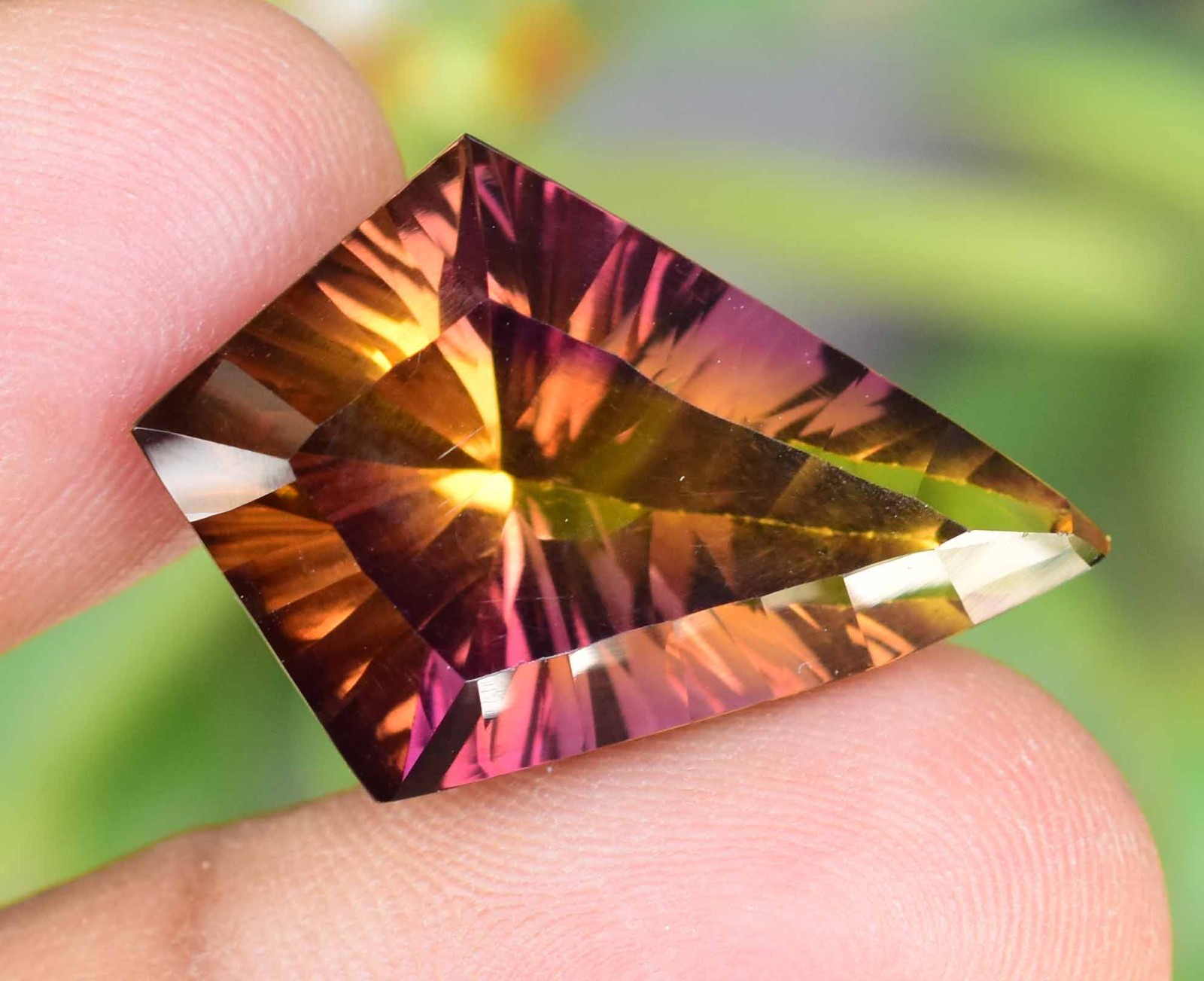 Natural Bolivia Ametrine Bi-Color 19.30 Ct Untreated Certified Loose Gemstone