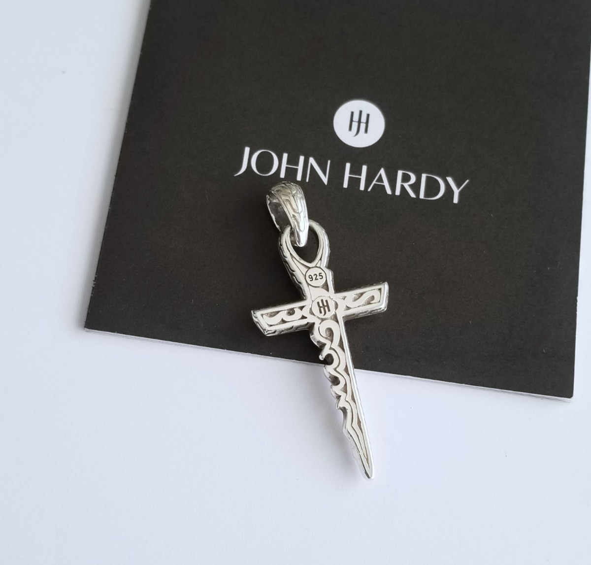 JOHN HARDY – Large Sterling Silver Keris Dagger Cross Pendant – 1 3/4″ – New!