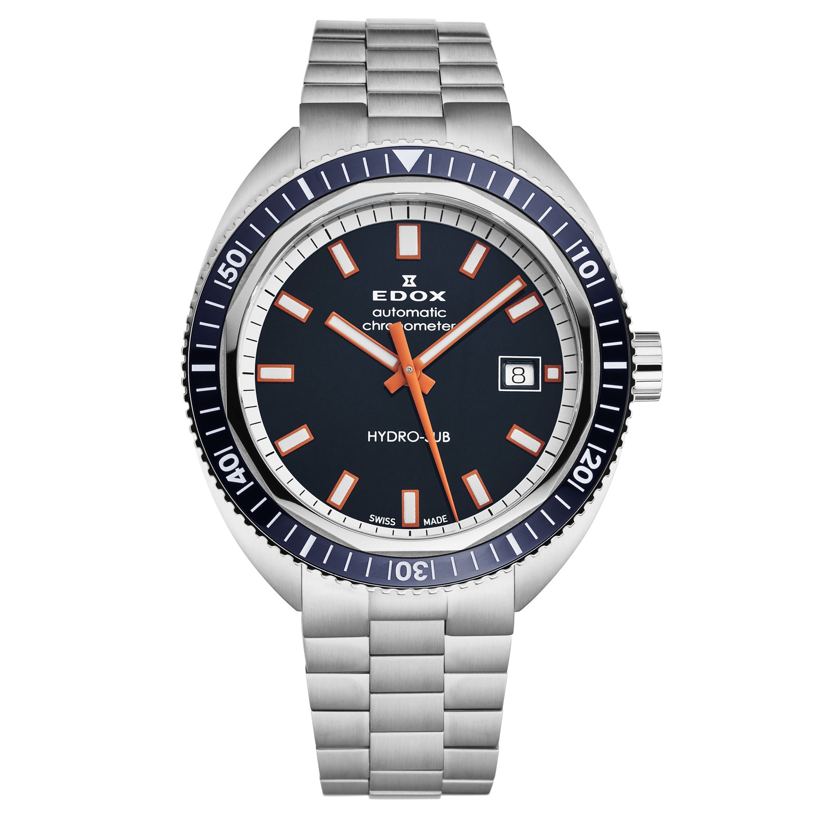 Edox Men’s ‘Hydrosub’ Blue Dial SS Bracelet Automatic Watch 80128-3BUM-BUIO