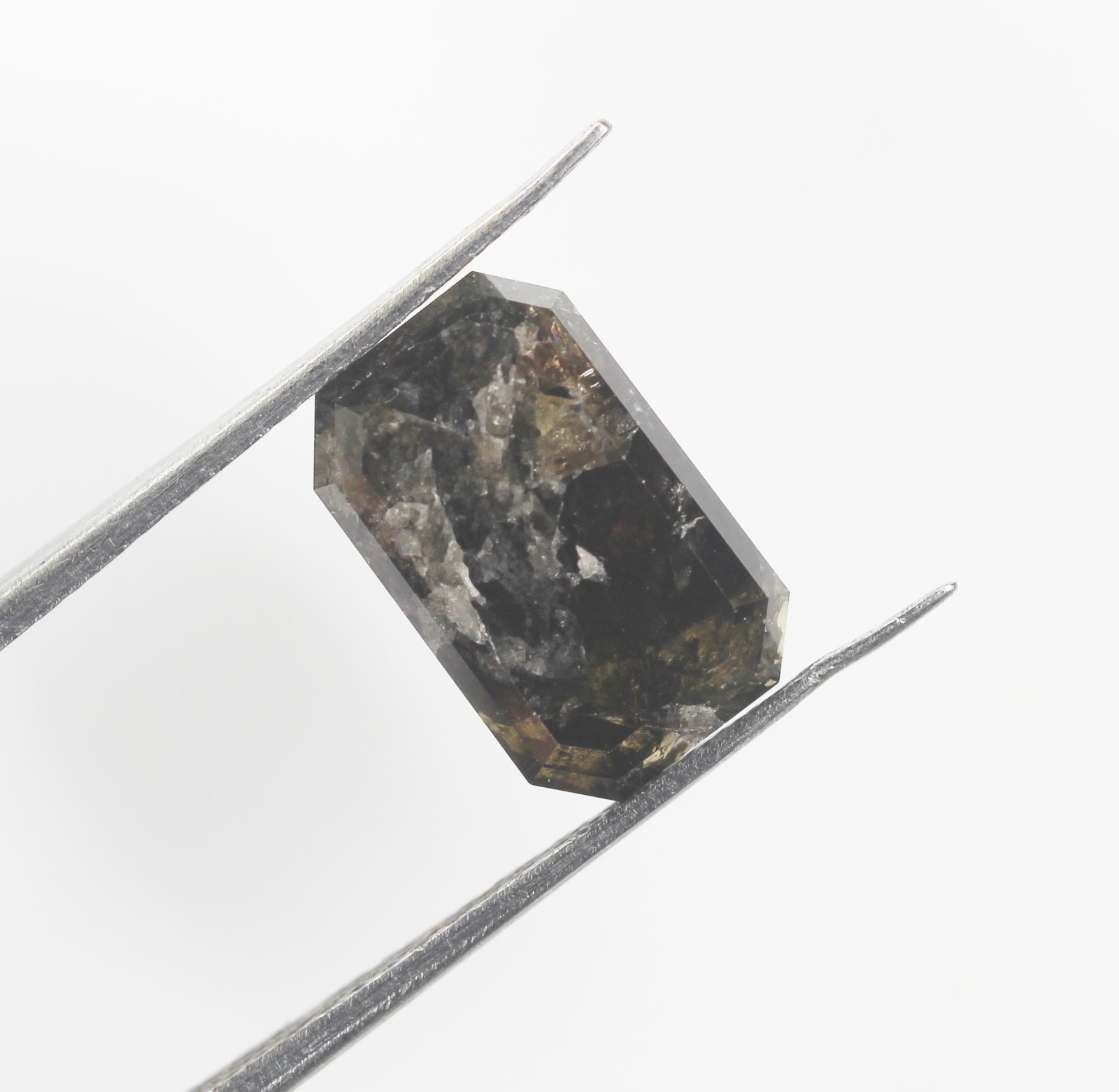 5.59 Ct Natural Loose Emerald Diamond Grey Color Emerald Shape Rustic Diamond