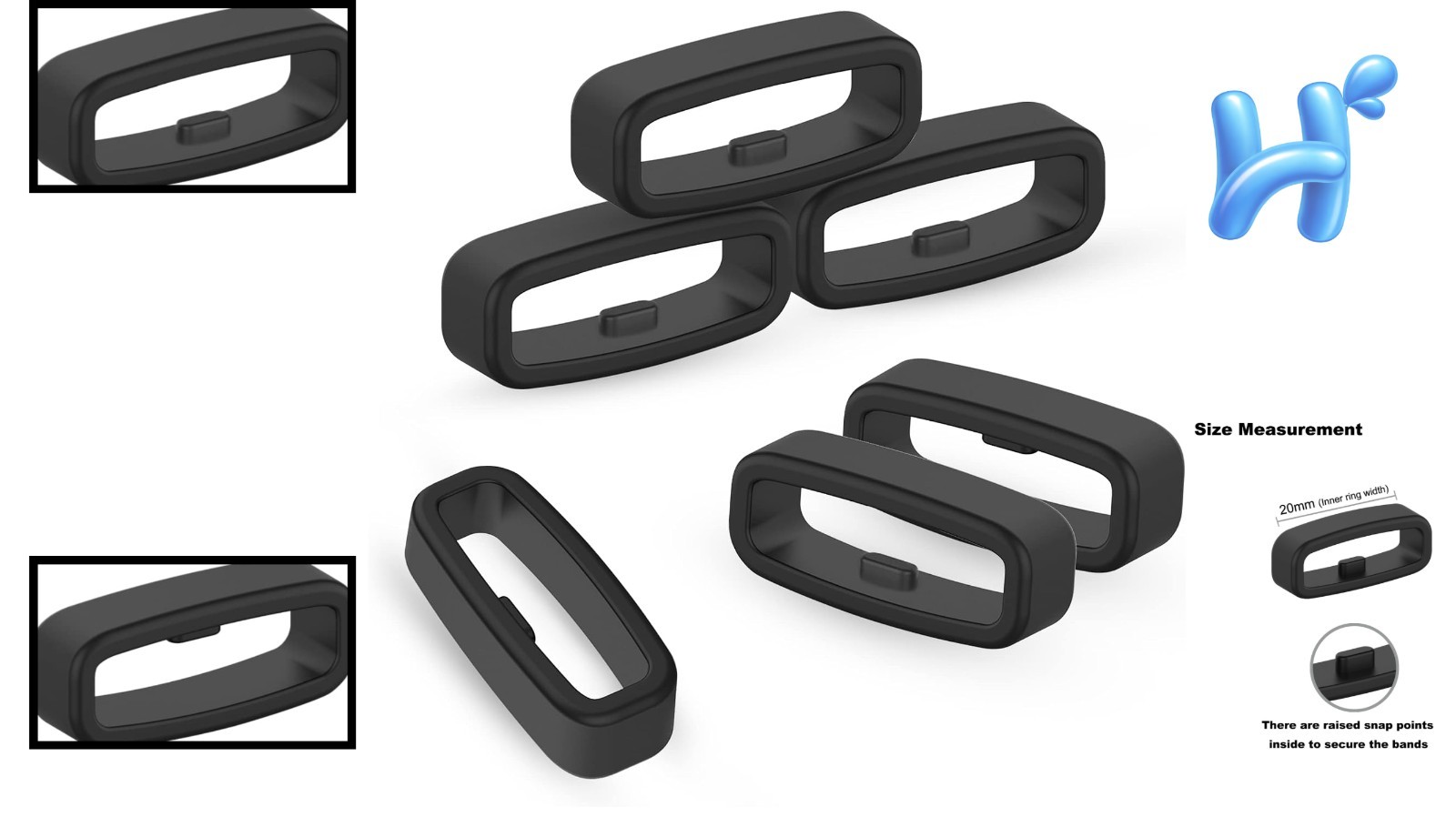 Lightweight Anti-Slip Band Retainer Rings for Amazfit T-Rex & Active Series