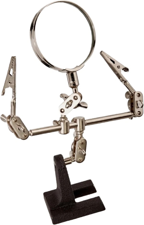 Magnifying Glass w/ Clips Photo Memo Holder Weighted Base Craft Tool Tiny Hand