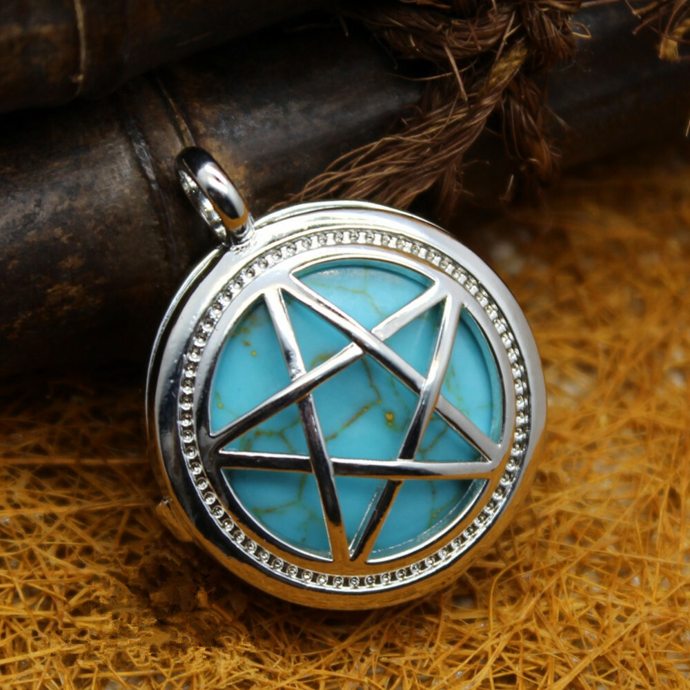 Wholesale 10pcs Natural Mixed Stone Hollow Out Five Star Box Amulet Luck Pendant