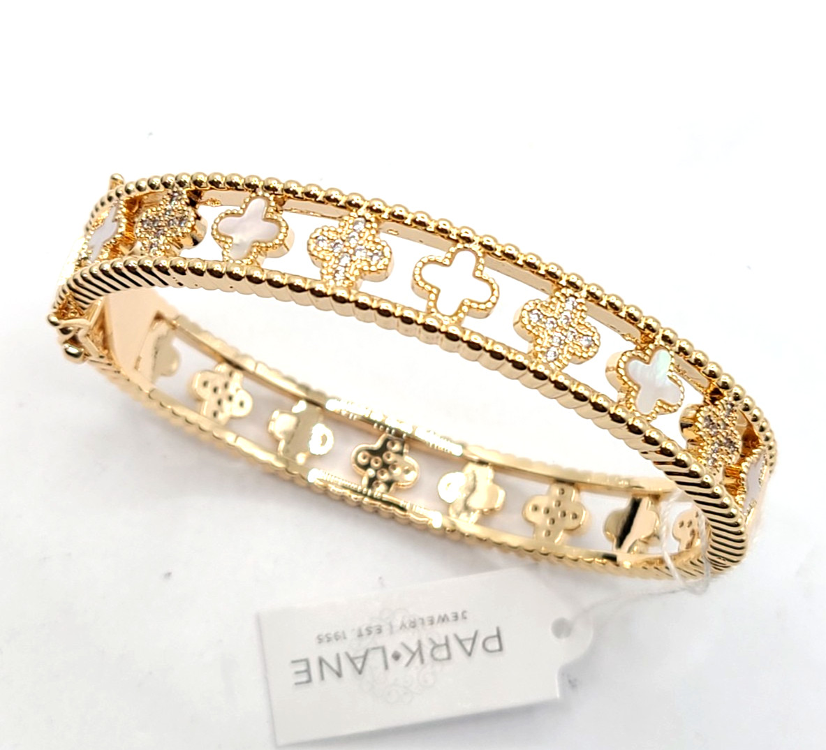 Park Lane ‘Chateau’ Motif Clover Bracelet Gold